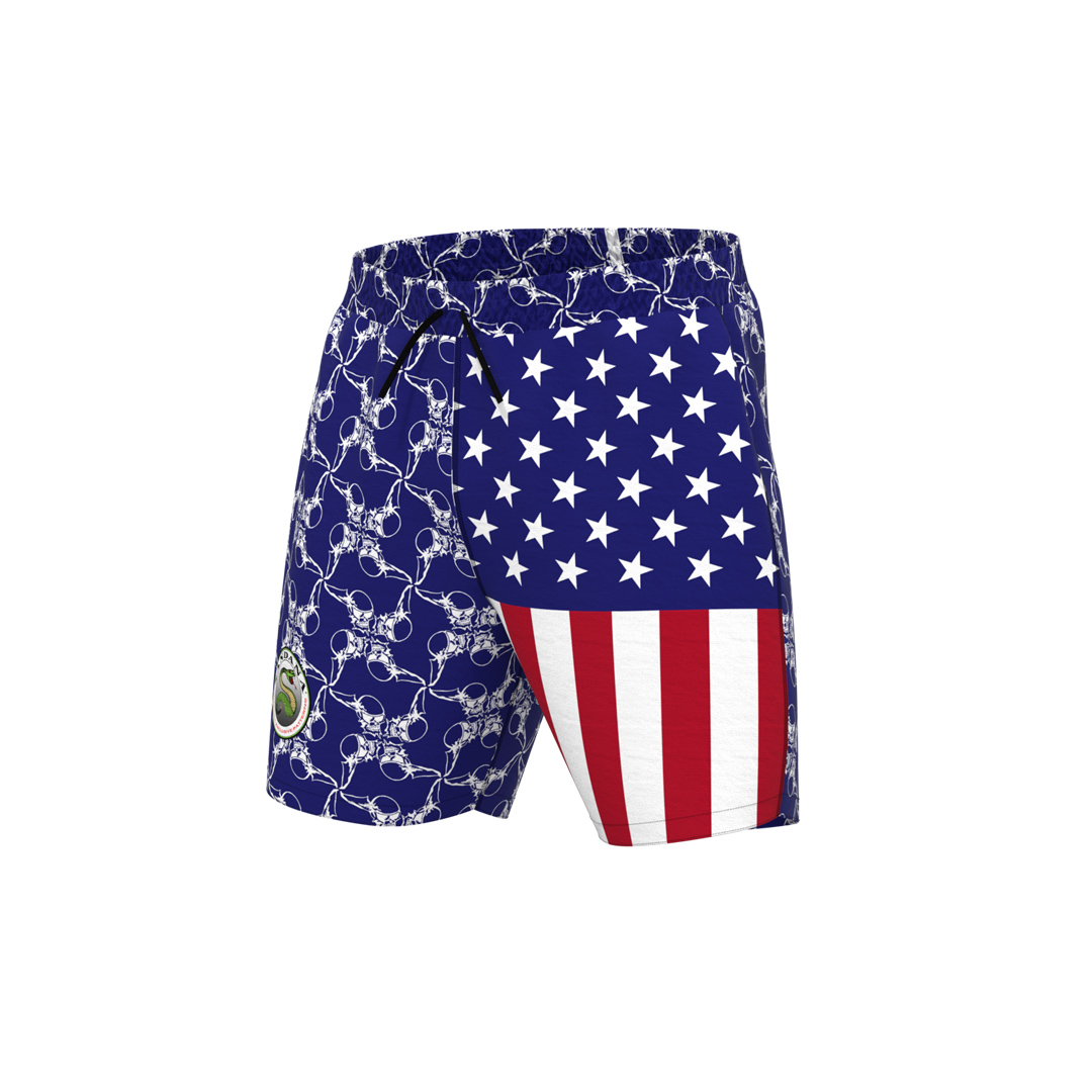 America Flying Skulls Swim Trunks - Red/White/Blue | Shorts & Swim ...
